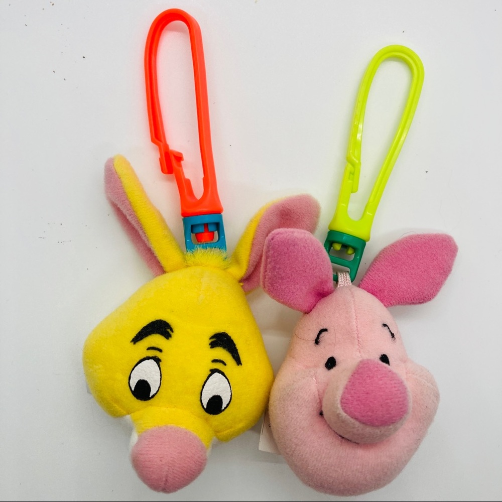 Disney Winnie the Pooh Rabbit Piglet Plush Keychain Pair McDonald's